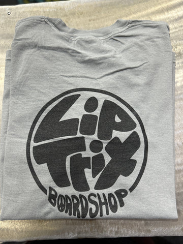 Lip Trix Shop Tee - Circle Logo (Grey/Black)