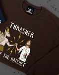 Thrasher X Toy Machine B.T.H. Dark Chocolate Crewneck