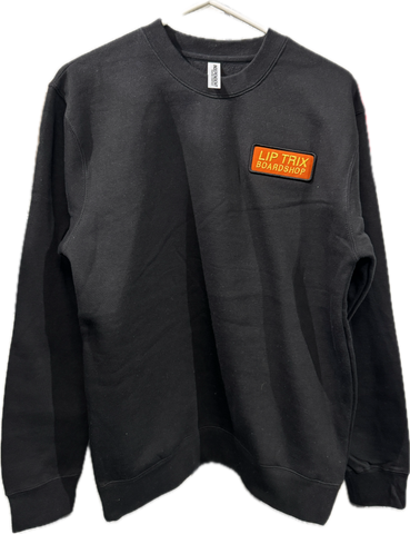 Lip Trix Boardshop: Patch Crewneck - Black (Assorted Patch Color)