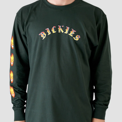 Dickies x Spitfire L/S T-Shirt - Youth Olive Green