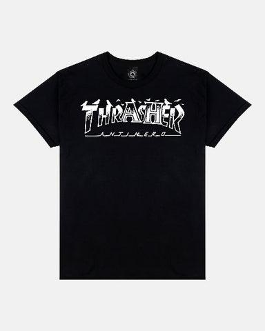 Thrasher x AntiHero: Pigeon Mag (Black) T-Shirt