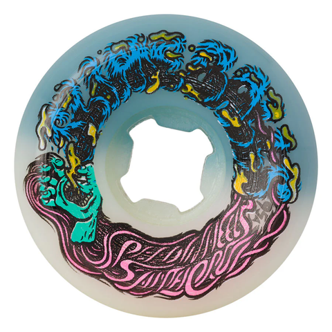 Slime Balls: 54mm Hairballs 50-50 White/Teal 95a