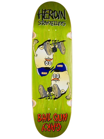 Heroin Skateboards: 9.75 Bail Gun Gary 4 Deck *ORANGE STAIN*