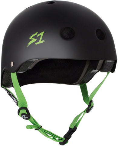 S-One Lifer Helmet - Black Matte/Bright Green Straps